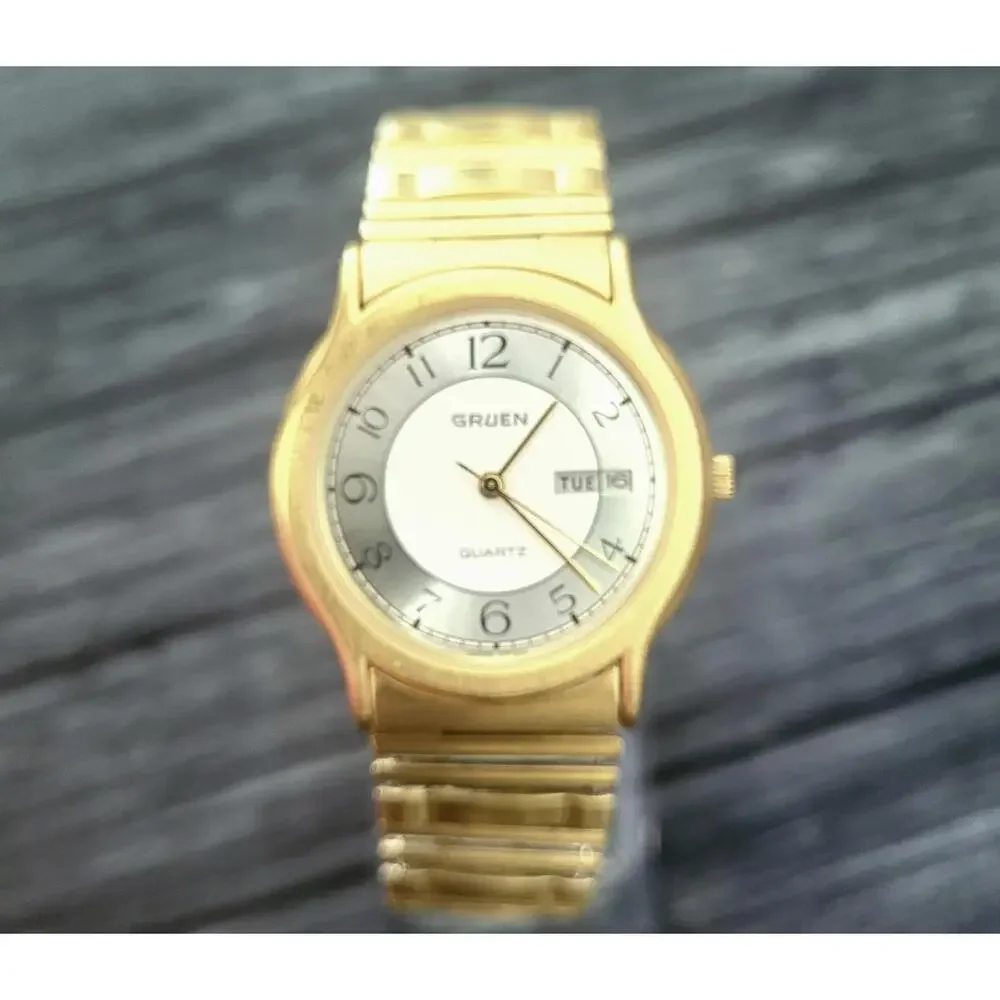 Exquisite Rare Retro Vintage Gruen Pie Pan Dial Men's Watch‎